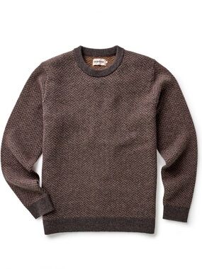Taylor Stitch Eddy crew Herringbone-coffee